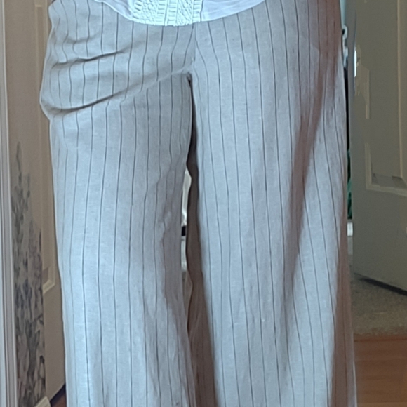 MAX STUDIO BLENDED LINEN CROPPED WIDE LEG TROUSERS - Picture 2 of 11